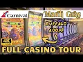 Carnival Mardi Gras Casino Tour 4K Slots Table Games More