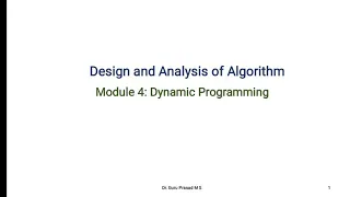 Module 4 Introduction to Dynamic Programing