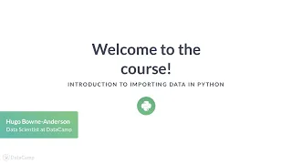 Python Tutorial Introduction to Importing Data in Python