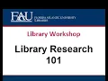 Library Research 101 With Quiz Spring 2022