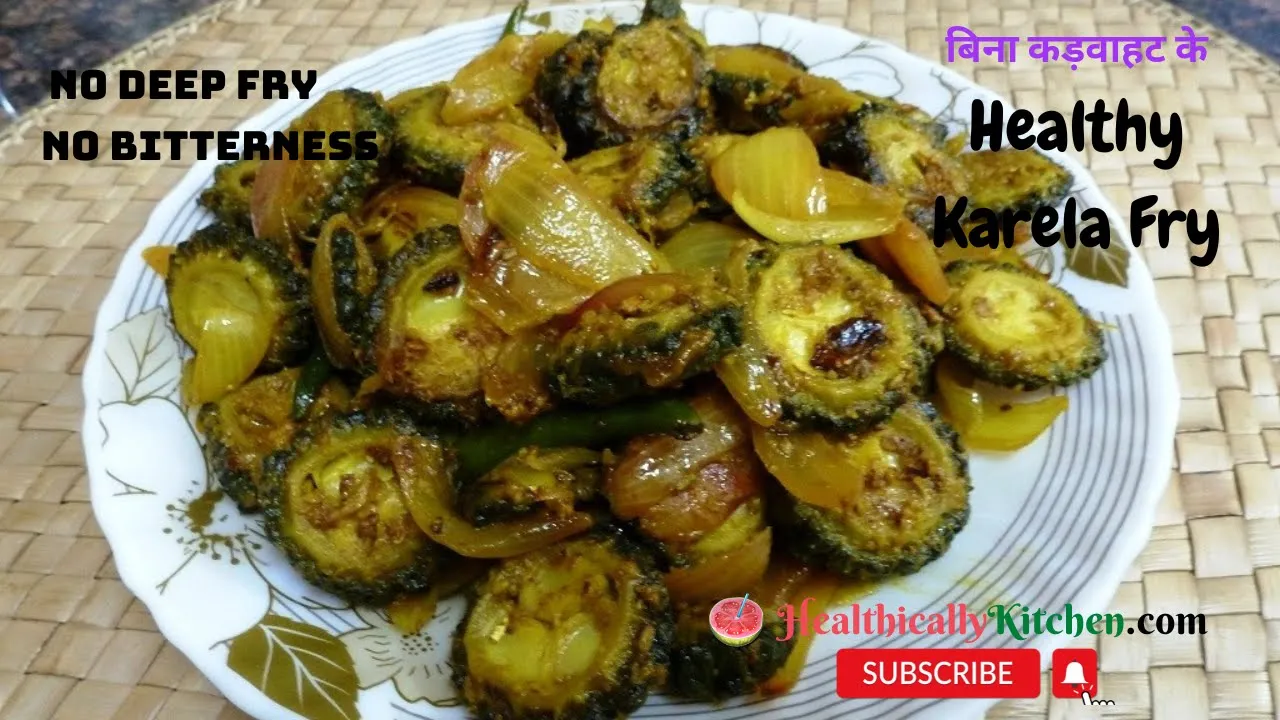         Pyaz Karele ki Sabji   Bittergourd recipe