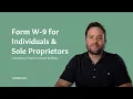 IRS Form W-9 How to Fill Out W-9 as an Individual Sole Proprietor W-9 Tax Form Explained