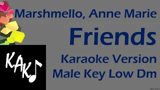 Marshmello - Marie Anne - FRIENDS Karaoke Cover Instrumental Lyrics Male Key Low Dm