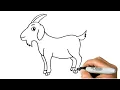 How to DRAW a GOAT Easy Step by Step Animal Farm Drawing