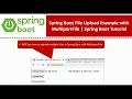 Spring Boot File Upload Example with MultipartFile Spring Boot Tutorial