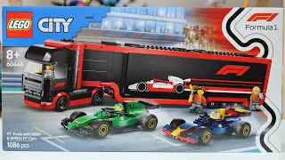 LEGO City 60445 F1® Truck with RB20 & AMR24 F1® Cars - LEGO Speed Build Review