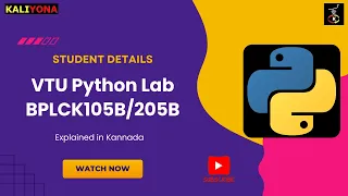 Student Details - Python VTU Labs Tutorial Explained in Kannada