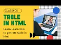 how to create table in html table html HTML tutorial - How to create a School TimeTable in HTML