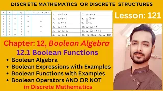 Lesson 121 Boolean Algebra Boolean Expressions Boolean Functions in Discrete Mathematics