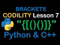 Nested Brackets in Python and C Codility Solutions Lesson 7