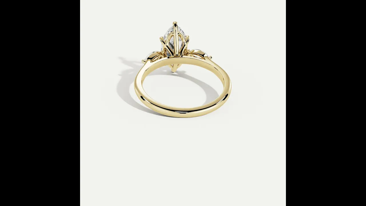 Charlotte丨Marquise Lab-Grown Diamond Three-Stone Engagement Ring