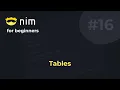Nim for Beginners Tables