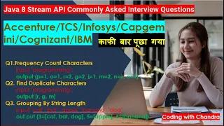 Java 8 Stream API Commonly Asked Interview Questions on String Frequency Count Duplicate groupingBy