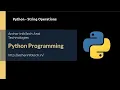 Python Tutorial for Beginners 5 Python String Operations