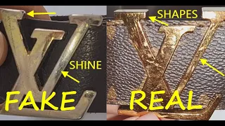 Louis Vuitton belt real vs fake How to spot counterfeit Loui V damier monogram LV belt