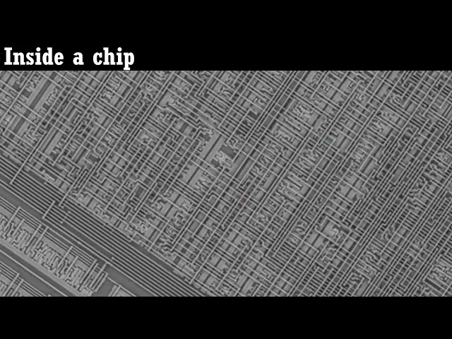zoom into microchip