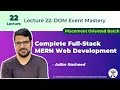 DOM Event Mastery and Event Listeners Lecture 22