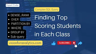 SQL Tutorial - Finding Top Scoring Students in Each Class using DENSE RANK