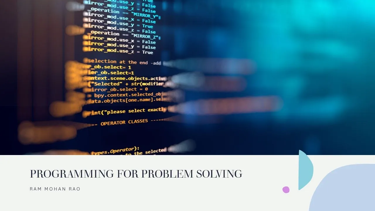 L2 PROGRAMMING FOR PROBLEM SOLVING INTRO