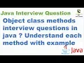 Object class methods interview questions in java Understand each method with example