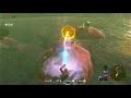 Korok with two metal boulders Floria River near Pagos Woods BOTW