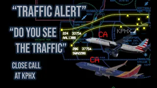 Do You See The TRAFFIC - American and Southwest Close Call at KPHX