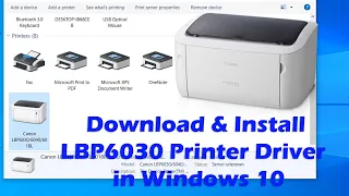 How to Install Canon LBP 6030 Printer Driver on Windows 10