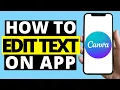 How To Edit Text On Canva Mobile App