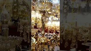 ثرية النحاس بجودة عالية كلها كريستال فيها 3 بولات الثمن 1400 درهم التوصيل مجانا التفاصيل عبر الخاص 