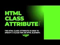 HTML class Attribute
