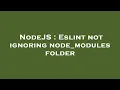 NodeJS Eslint not ignoring node - modules folder