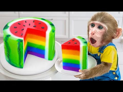 Download MP3 KiKi Monkey make Cocomelon Jelly from Fresh Rainbow Watermelon | KUDO ANIMAL KIKI