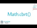 Math cbrt function in JAVA ICSE