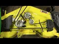 How to REMOVE MOWER DECK John Deere E140 D140