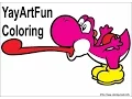 Coloring Pink Yoshi Super Mario Bros free coloring page