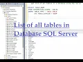 How to get list of all tables in database SQL Server