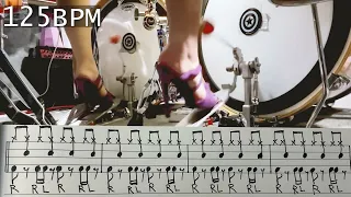 [Drum Lesson] Heavy Metal drum tutorial 3 - Phrases for footwork practice with Ami