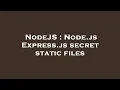 NodeJS Node js Express js secret static files