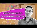 Regression analysis in R backward selection