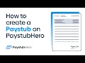 Paystub Generator How To Create a Paystub on PaystubHero