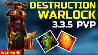 DESTRUCTION WARLOCK PVP 3 3 5 - BEGINNER GUIDE WARMANE WOTLK Talents Gear Spells Duels Tips 2022