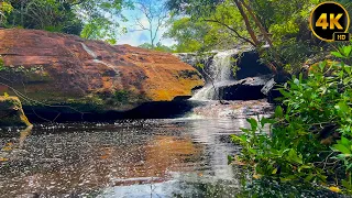 Real Video 4K - Relaxing piano music and walk in the most beautiful waterfall Tbeng mountain place