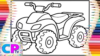 Quad ATV Coloring Page Easy Off-Road Vehicle Coloring