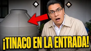 Pusieron un tinaco en la entrada de su casa