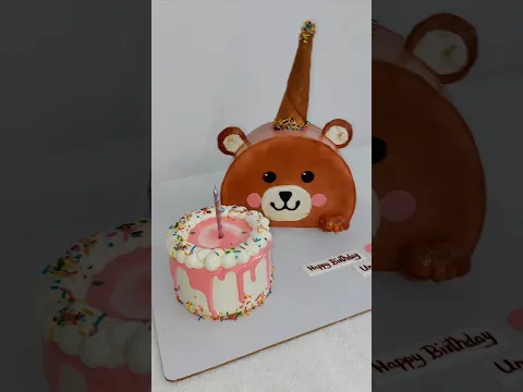 Teddy Face with Mini Cake #cake #cakedecorating #prayagrajcake