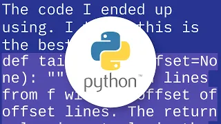 Get last n lines of a file similar to tail