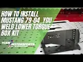 photo of 79-04 Mustang Lower Torque Box Replacement Kit - Tab and Slot (Unwelded) from Team Z Motorsports - Video 3 of 3