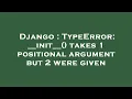 Django TypeError -