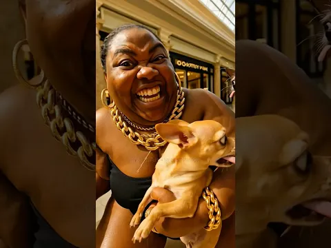 Big PumPum and her dogs at the mall #funnypet #funnydogs #silly