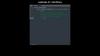 Leetcode 67 Add Binary in Python Python Leetcode Python Coding Tutorial Python Coding ASMR